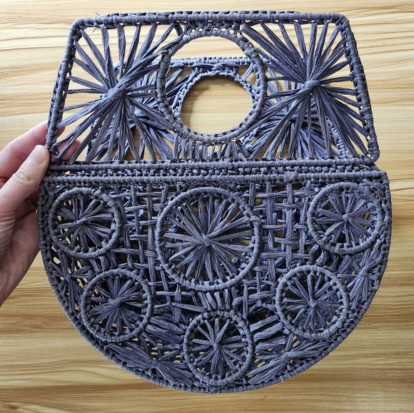 House of Harlow 1960 Handbags - House of Harlow Purple Woven Basket Bag